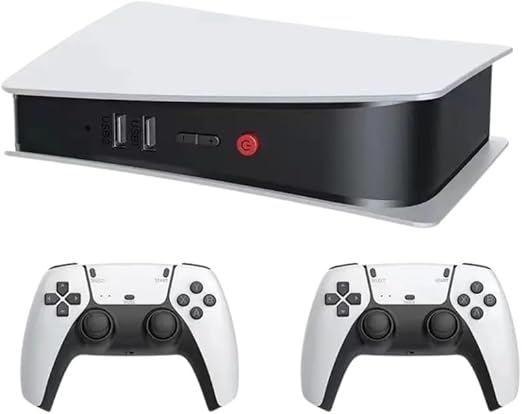 M5 Wireless Retro Classic TV Game Console – Plug & Play, 64GB Built-in, 15000+ Games for PS1/CPS/FC/GBA Arcade with Dual 2.4G Controllers