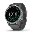 Garmin Vivoactive 4 GPS Fitness Smartwatch, Silver with Grey Band - Open Never Used Garmin