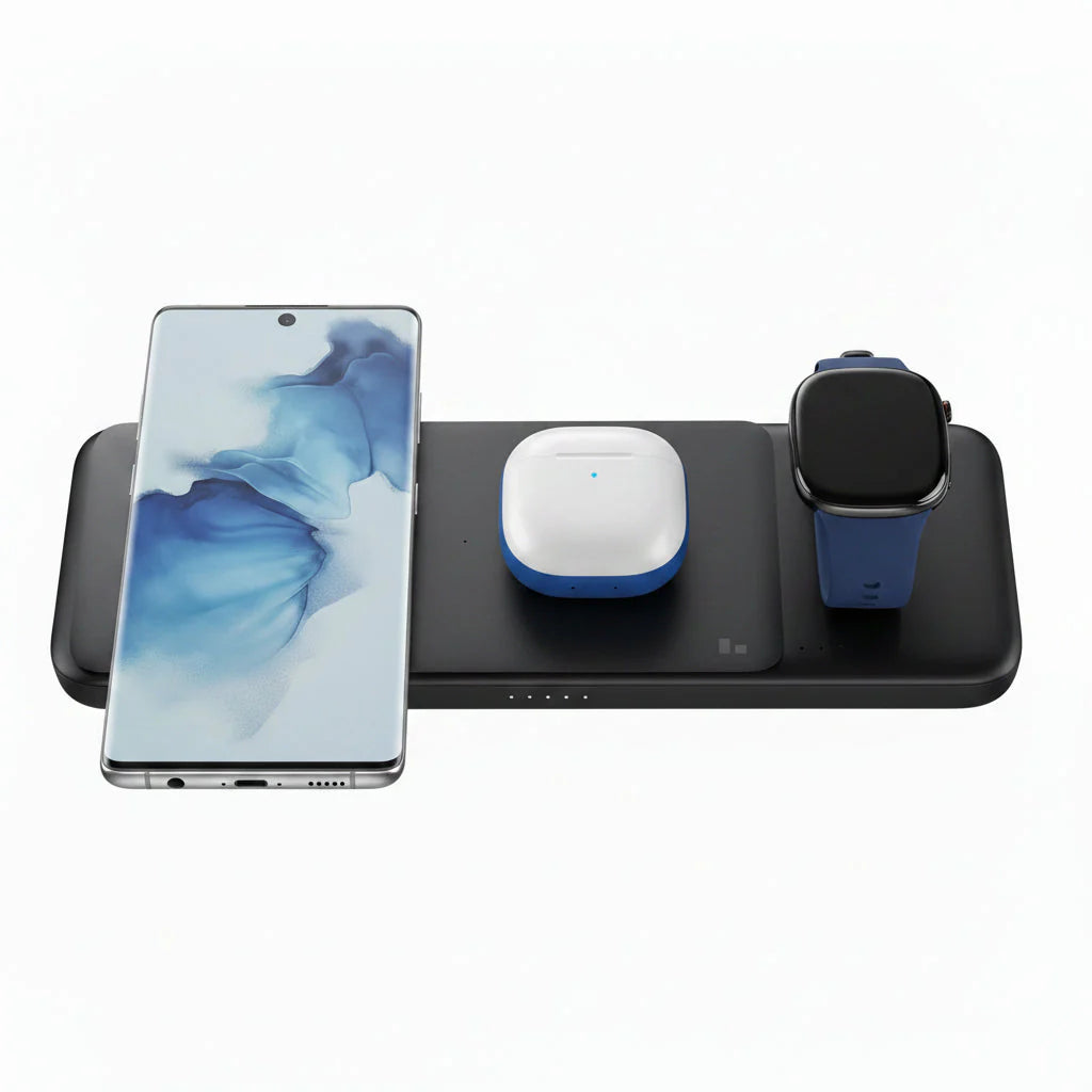 Samsung Wireless Charger Trio 3-in-1 9W Fast Wireless Charging Pad - Black - Pristine - Refurbished Samsung