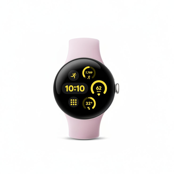 Google Pixel Watch 3 41 mm LTE -  Matte Black Case - Obsidian Band, Champagne Gold Case - Hazel Band, Silver Case - Rose Quartz Band Google