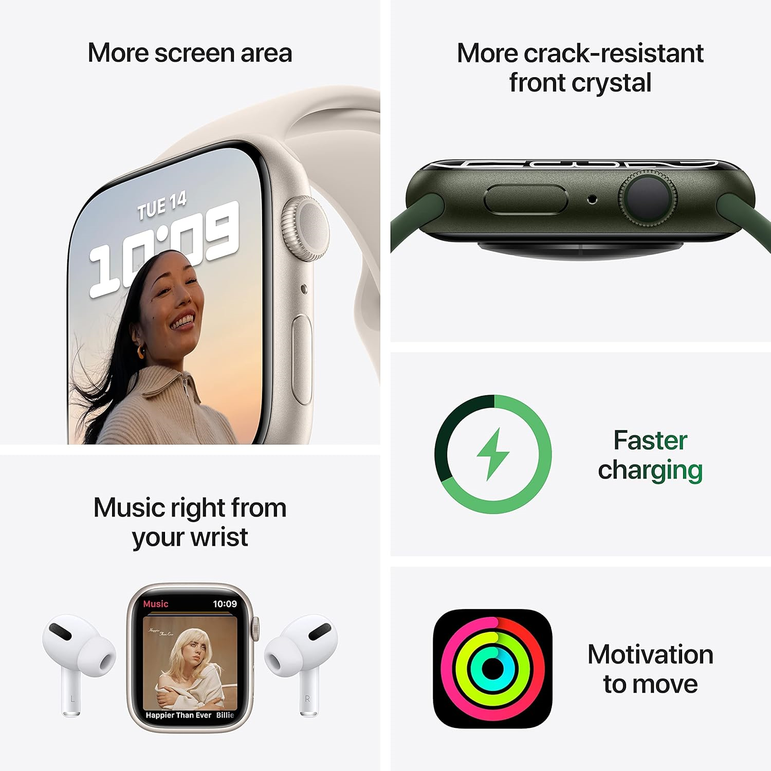 Apple Watch S7 GPS 41mm Aluminium Case with Midnight Sport Band (Refurbished Grade A)