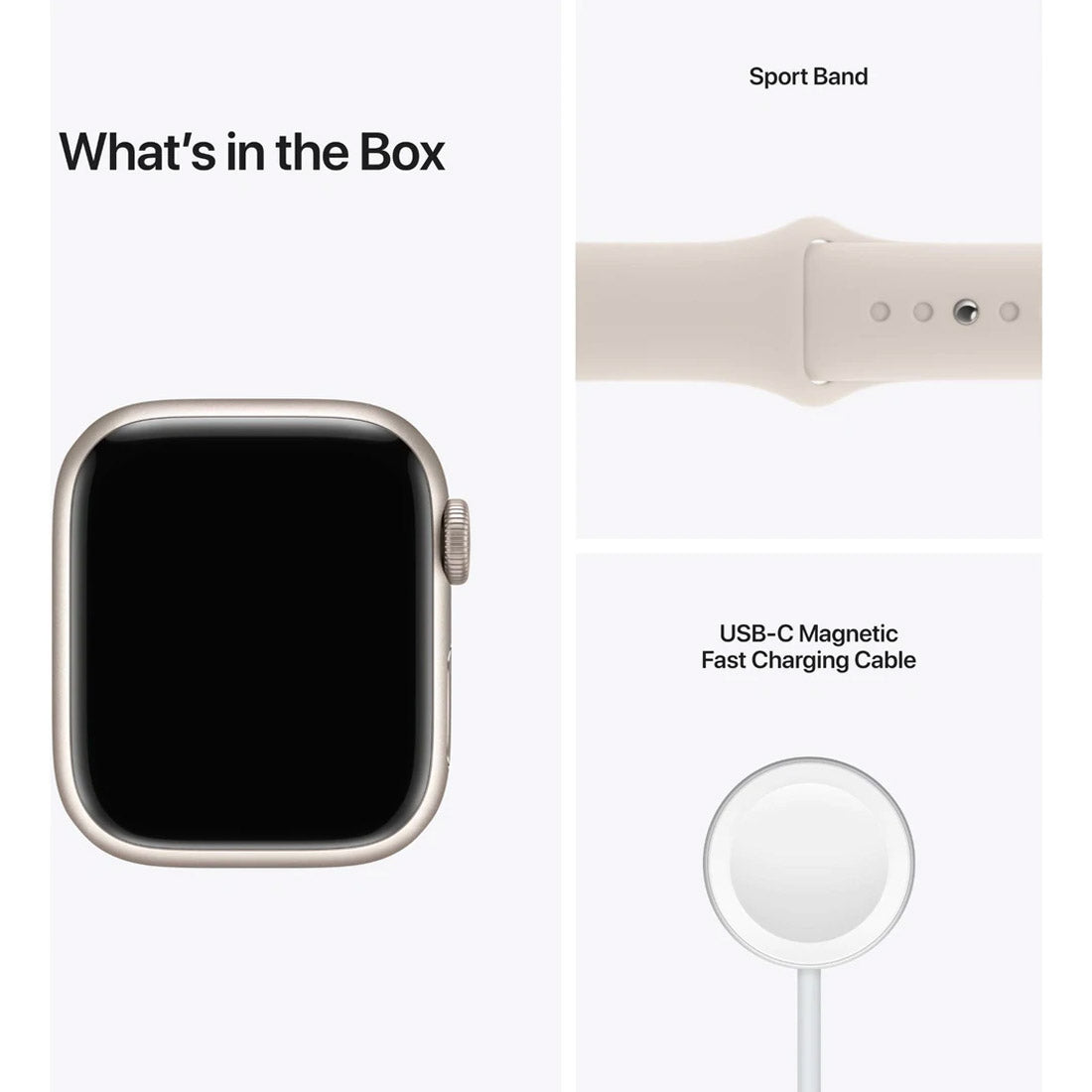 Apple Watch Series 7 GPS + Cellular, 41mm Starlight Aluminium Case with Starlight Sport Band - AU Version ( Refurbished Grade A)