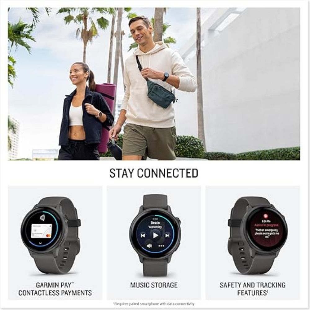 Garmin vivoactive 6 GPS Smartwatch – Pebble Grey with Slate Band Garmin