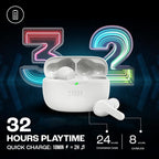 JBL Wave Beam True Wireless Earbuds, White