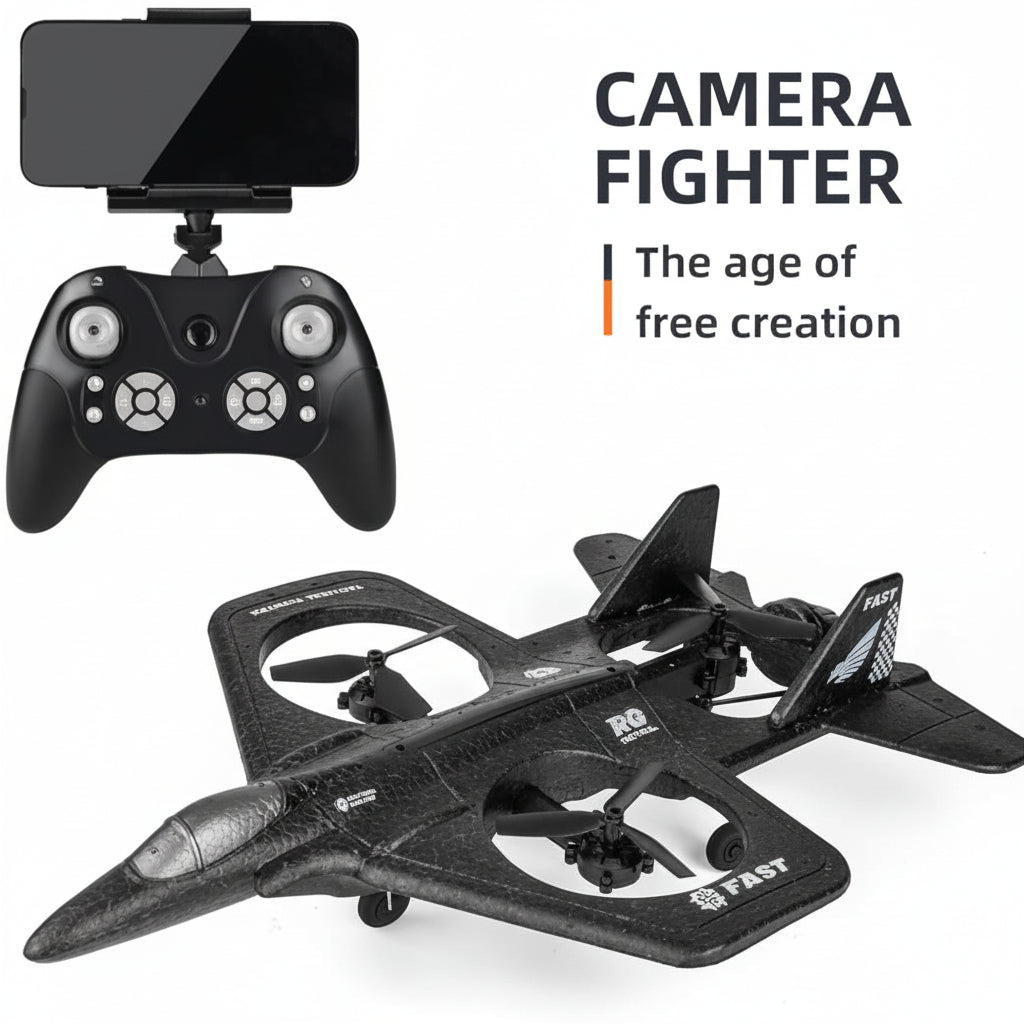 Fighter Airplane Toy Kit with Camera Remote Control Model EPP Foam Aerial Three-Axis