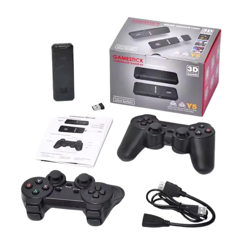 GAMESTICK Controller Gamepad X-Y5 Wireless Retro Gaming Console 4K HDMI Plug & Play with Dual Controllers (X001AM72SZ) RETRO