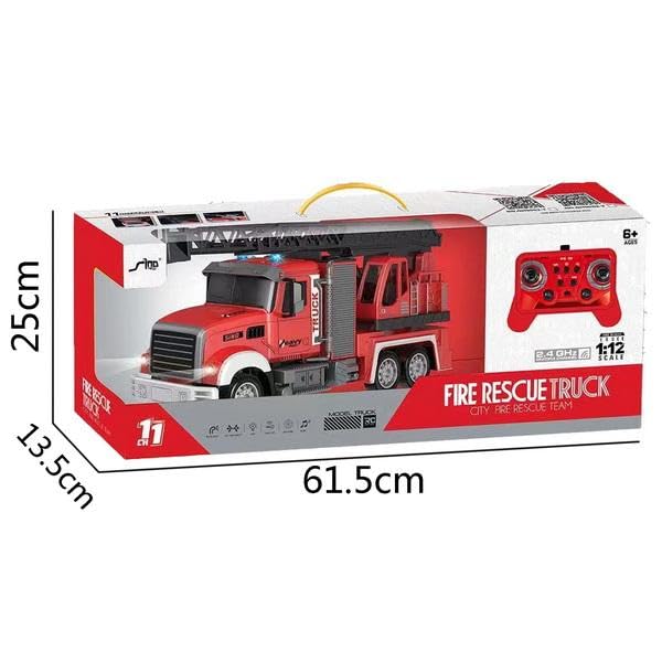 High-Quality 1:12 Die-Cast 11-Channel Remote Control Fire Truck Toy - Lights and Music for Children
