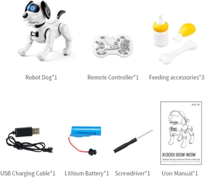 Remote Control Stunt Puppy Robot Dog Kids Toys – White & Black – Brand New Tristar Online