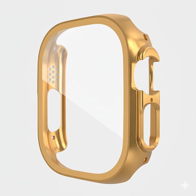 Plastic Case with Glass Sport Strap Waterproof Band Compatible with Apple Watch