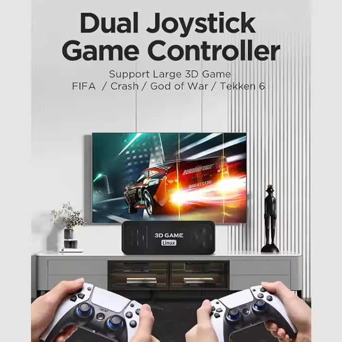 Retro Games U9 Pro Game Console, 64GB Storage, 4K Video, 3D Gaming Stick Lite