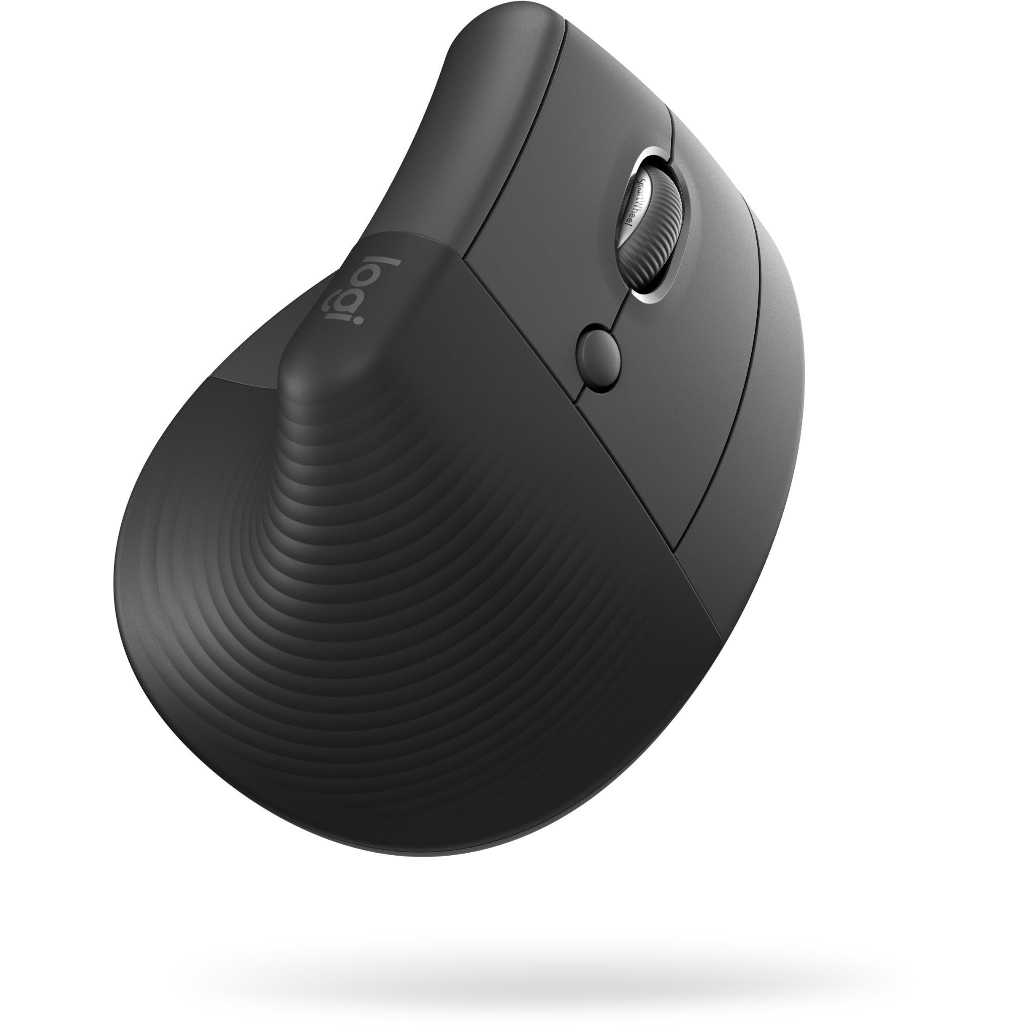 Logitech Lift Vertical Ergonomic Mouse, Wireless, Bluetooth or Logi Bolt USB receiver, Quiet clicks, 4 buttons, compatible with Windows/MacOS/iPadOS, Laptop, PC - Graphite