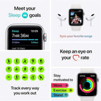 Apple Watch SE 40mm - Silver Aluminum Case with Sports Band - Pristine Refurbished Apple
