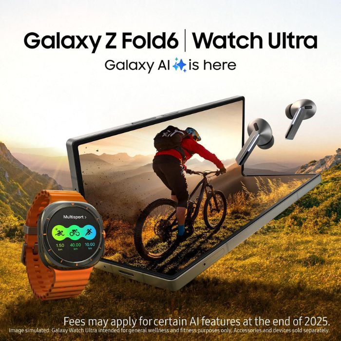 Samsung Galaxy Watch Ultra LTE 47mm – Titanium Silver with Dark Grey Marine Band - Pristine - Refurbished Samsung