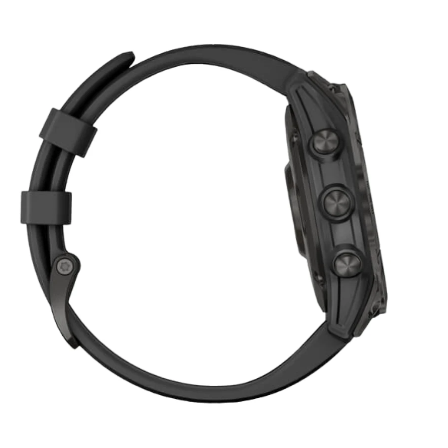 Garmin Fenix 7 Sapphire Solar Watch - Carbon Gray DLC Titanium with Black Band(Open Never Used) Garmin