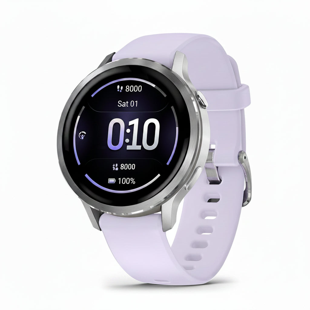 Garmin Venu 4 41mm GPS Smartwatch - Slate with Black, Lunar Gold with Bone, Silver with Periwinkle silicone band