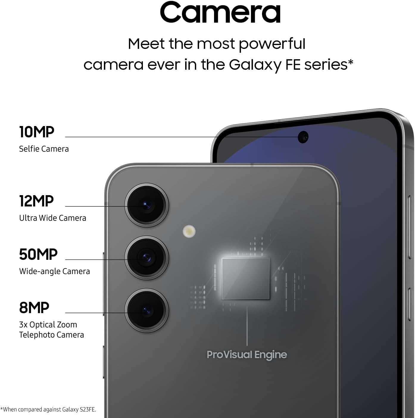 Samsung Galaxy S24 FE 5G 256GB Black Smartphone Android AI-Powered Camera