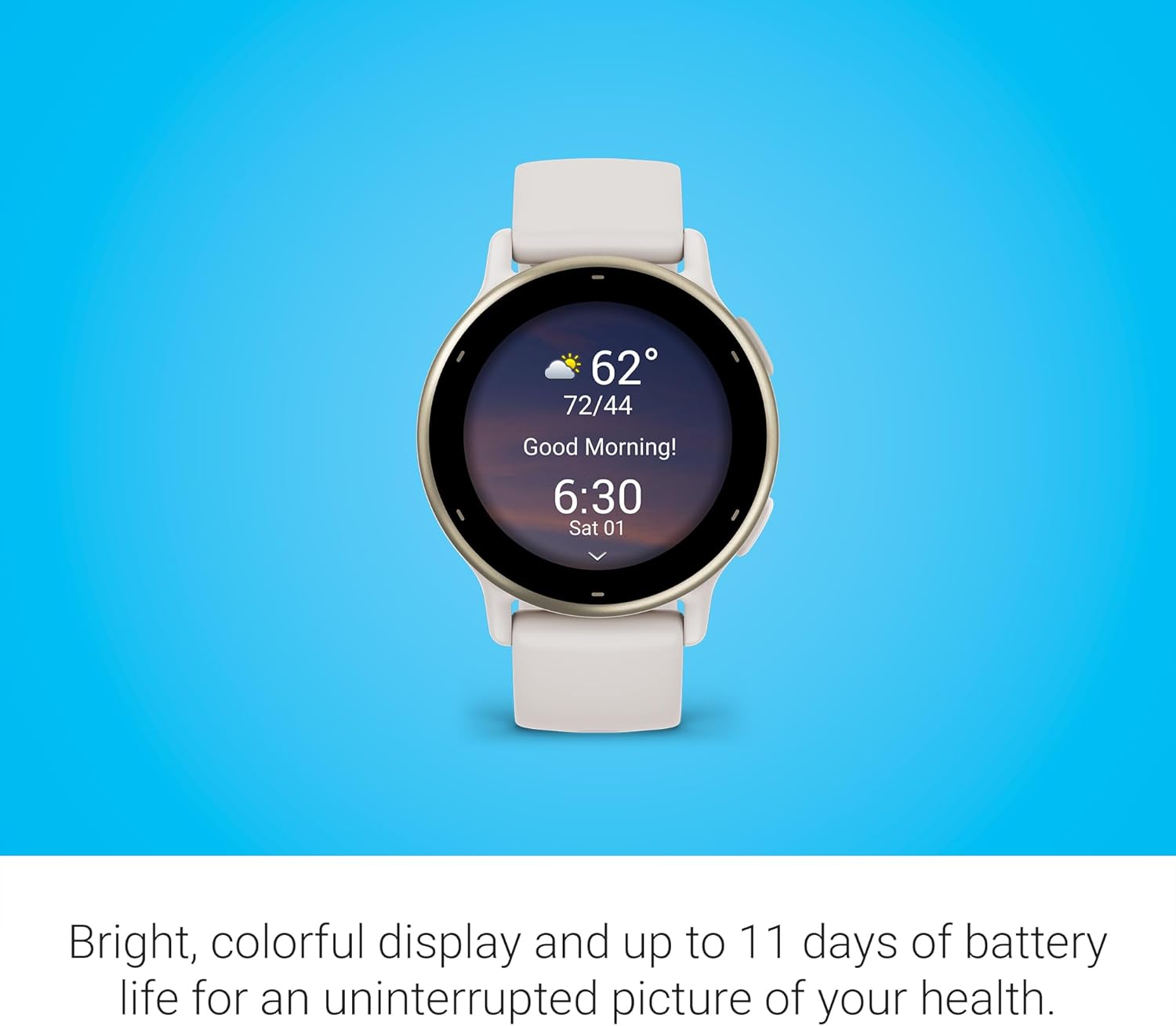 Garmin Vivoactive 5 Smartwatch – Ivory with Cream Gold Bezel Garmin