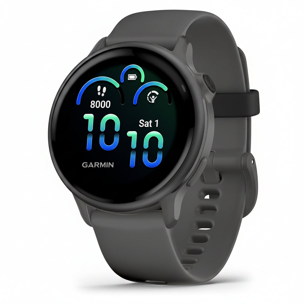 Garmin vivoactive 6 GPS Smartwatch with AMOLED Display, Fitness Tracking, Sleep Monitoring, Bluetooth Calling - Green, Black, Bone, Pink, Grey - Pristine - Refurbished