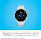 Garmin Vivoactive 5 Smartwatch – Ivory with Cream Gold Bezel