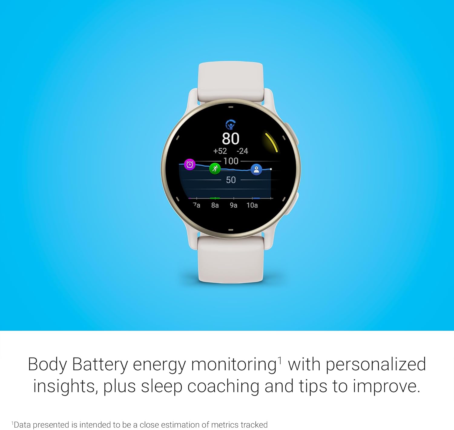 Garmin Vivoactive 5 Smartwatch – Ivory with Cream Gold Bezel