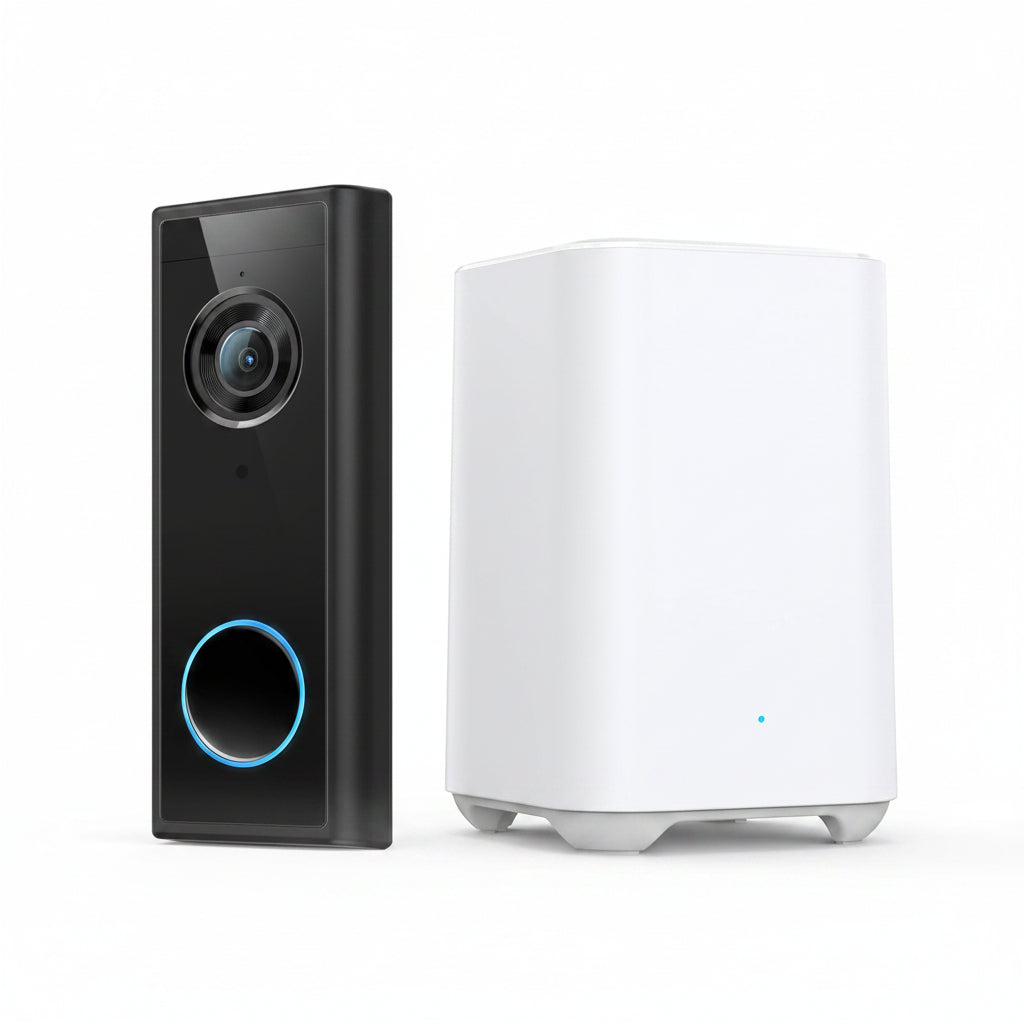 Eufy Video Doorbell Battery with Home Base Mini Repeater White & Black