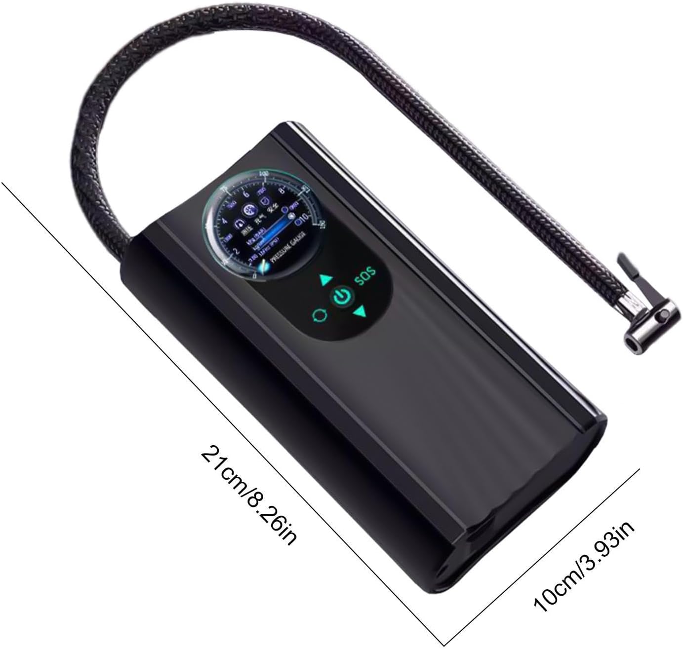 Portable Car Tire Inflator Wired Pump Car Motorcycle Bike Pump - Black