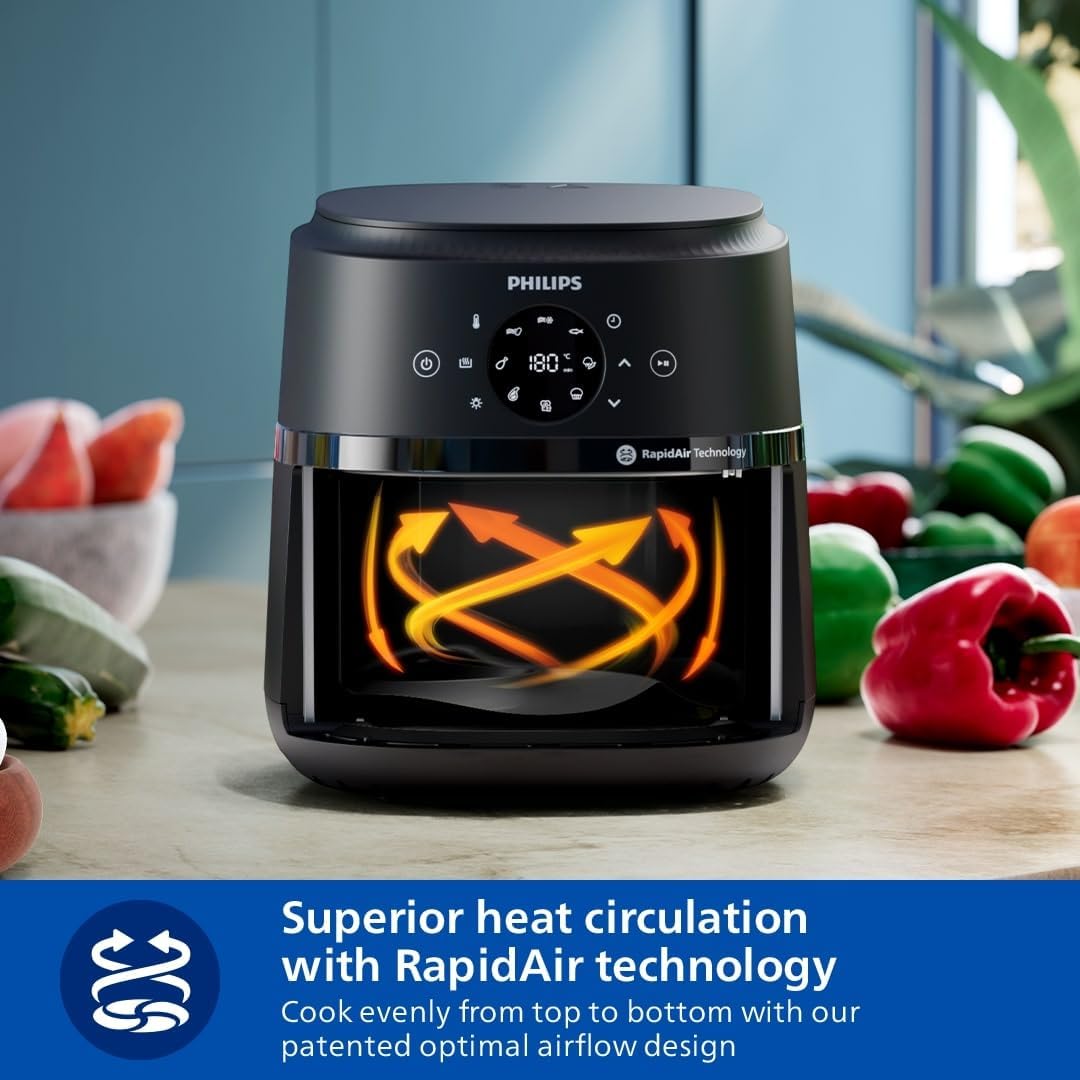 Philips 2000 Series Air Fryer 6.2L – 1700W, RapidAir Tech, Digital Touchscreen Black - (AU Version)