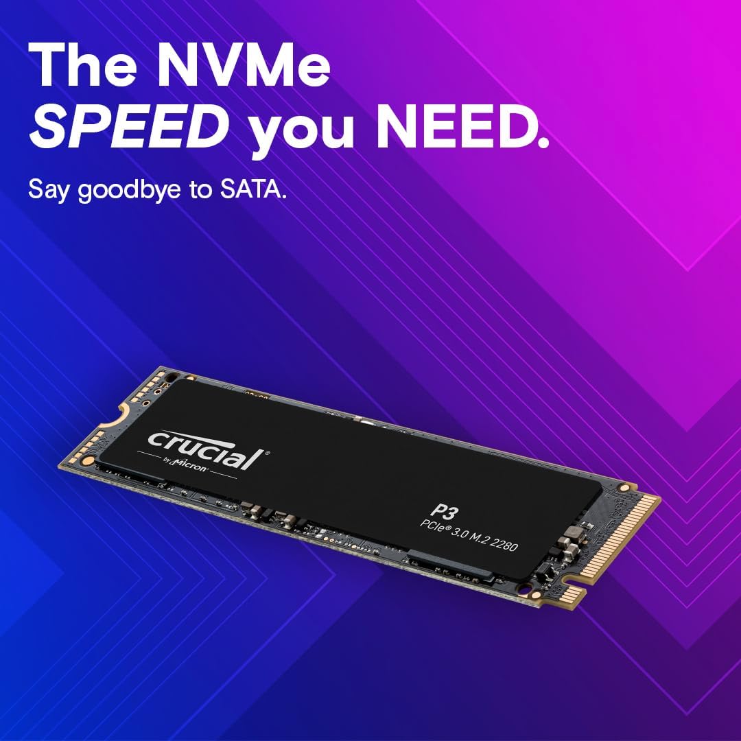 Crucial P3 1TB PCIe 3.0 NVMe M.2 2280 Internal SSD