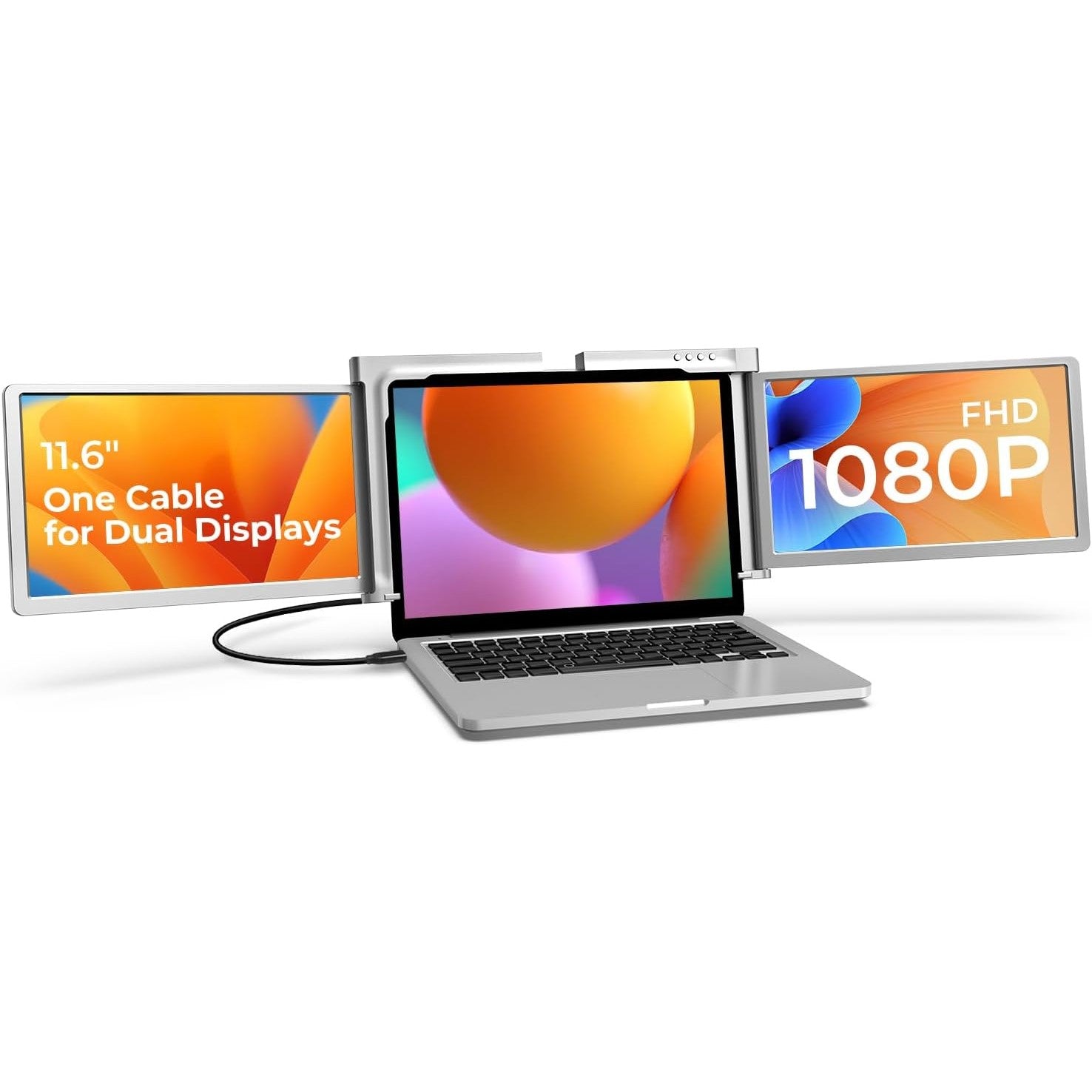 11.6 inch Trifold Portable Monitor 1080P IPS FHD Monitor Screen Extender For Laptop In Narrow Bezel- Grey (Au Version) -  Open Never Used Trion