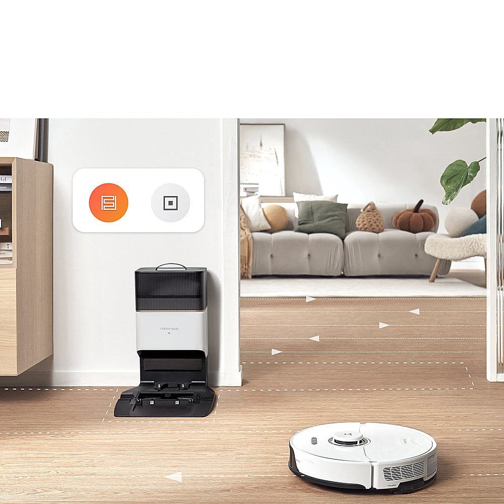 Roborock S8+ Plus Robot Vacuum Cleaner with Auto-Emptying Dock - White