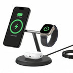 Belkin BoostCharge Pro 3-in-1 Magnetic Charging Stand - Black - MagSafe Wireless Charger Belkin