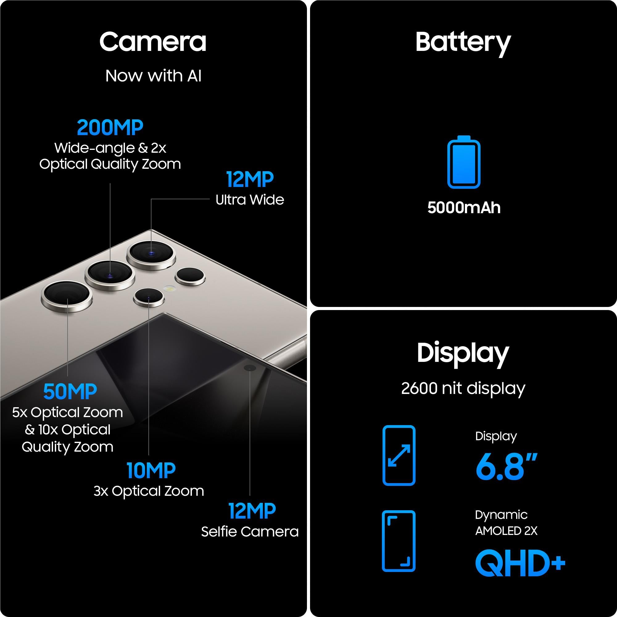 Samsung Galaxy S24 Ultra 5G 256GB - Titanium Black - (AU Version) - Pristine - Refurbished Samsung