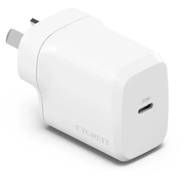 Cygnett 30W GaN Charger White - Pristine - Refurbished Cygnett