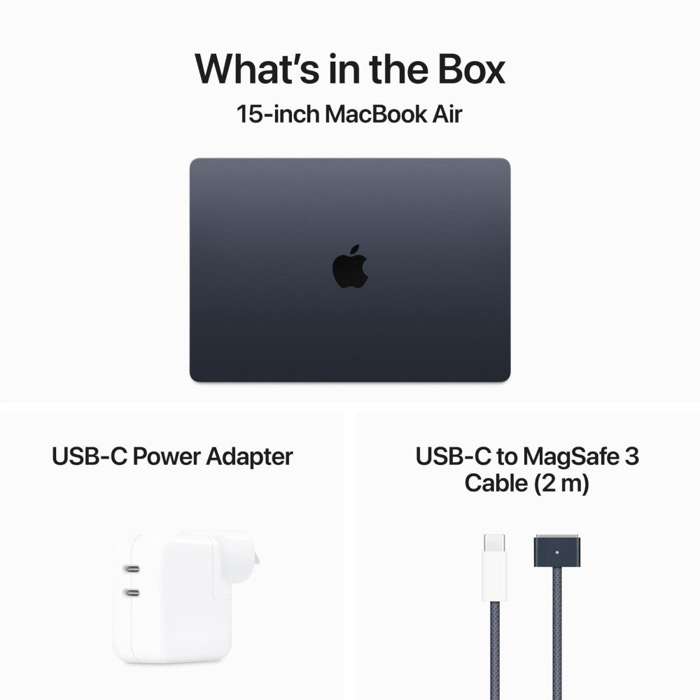 Apple MacBook Air 15-inch (M3, 10-Core GPU) – 8GB RAM, 256GB SSD, Midnight | AU Version (Open Never Used)