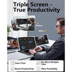 14 inch Trifold Portable Monitor 1080P IPS FHD Laptop Screen Extender For Laptop - Space Grey ( AU Version ) (Copy) Trion