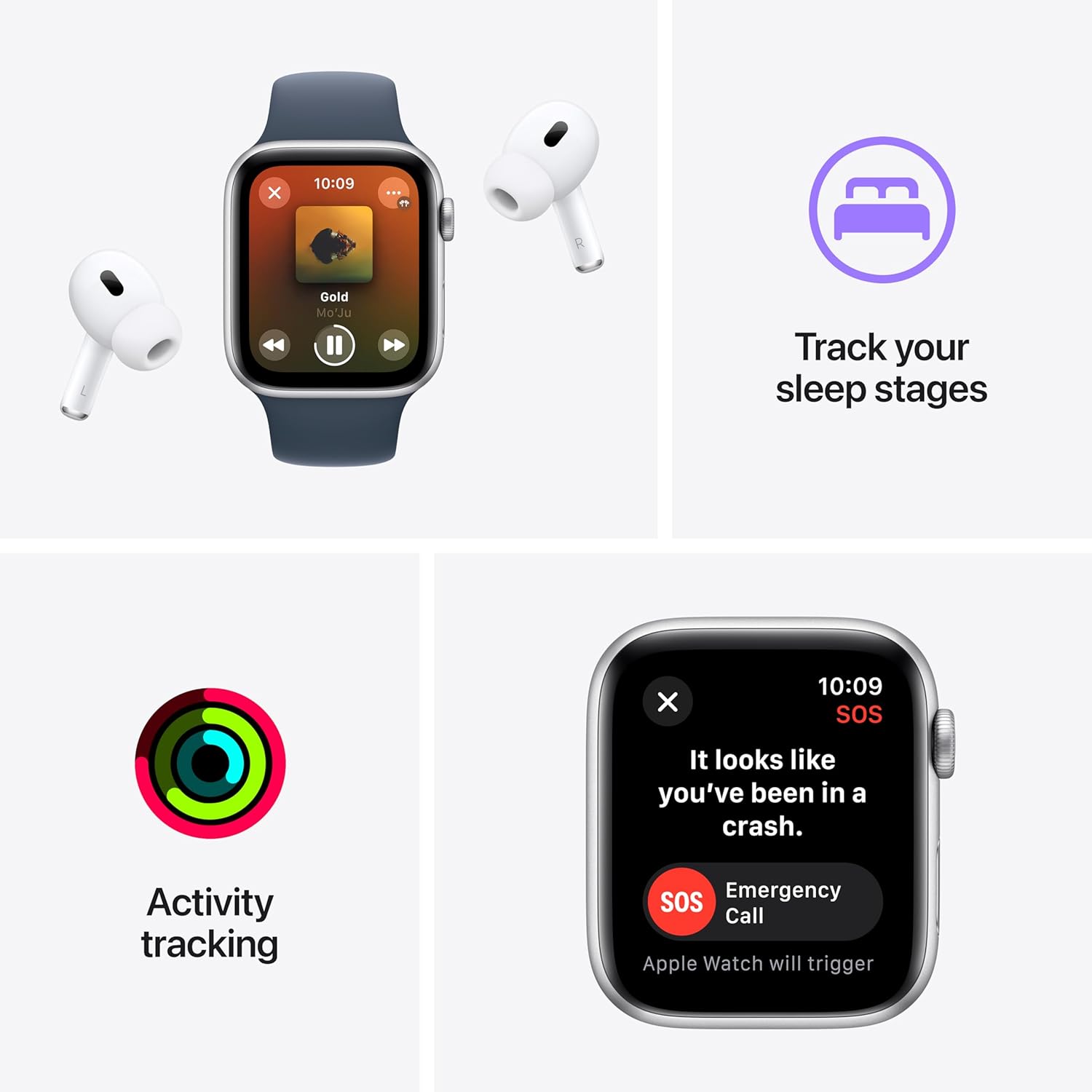 Apple Watch SE GPS + Cellular 44mm Sport Band Aluminum Case – Midnight (M/L) (AU Version) - Box Damaged