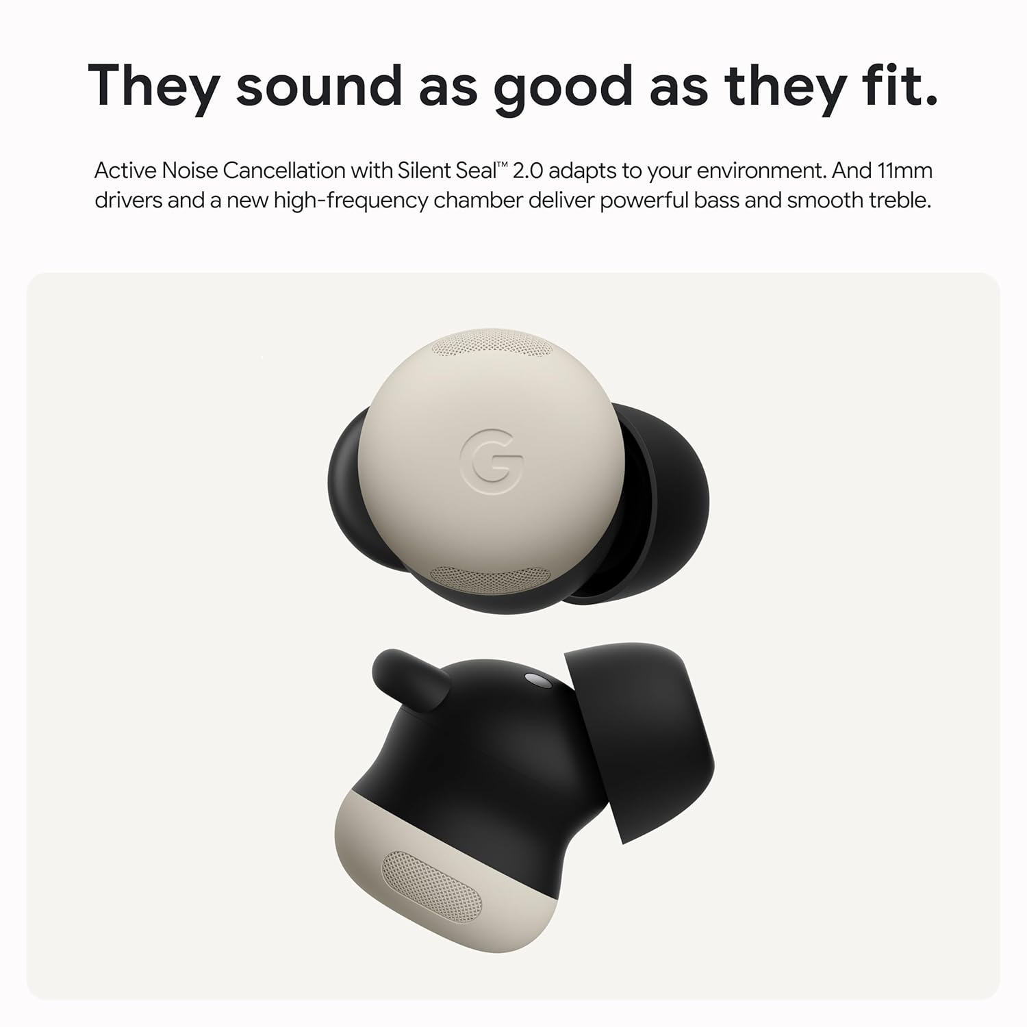 Google Pixel Buds Pro 2 - Porcelain (Wireless Noise-Cancelling Earbuds) - Pristine Refurbished Google