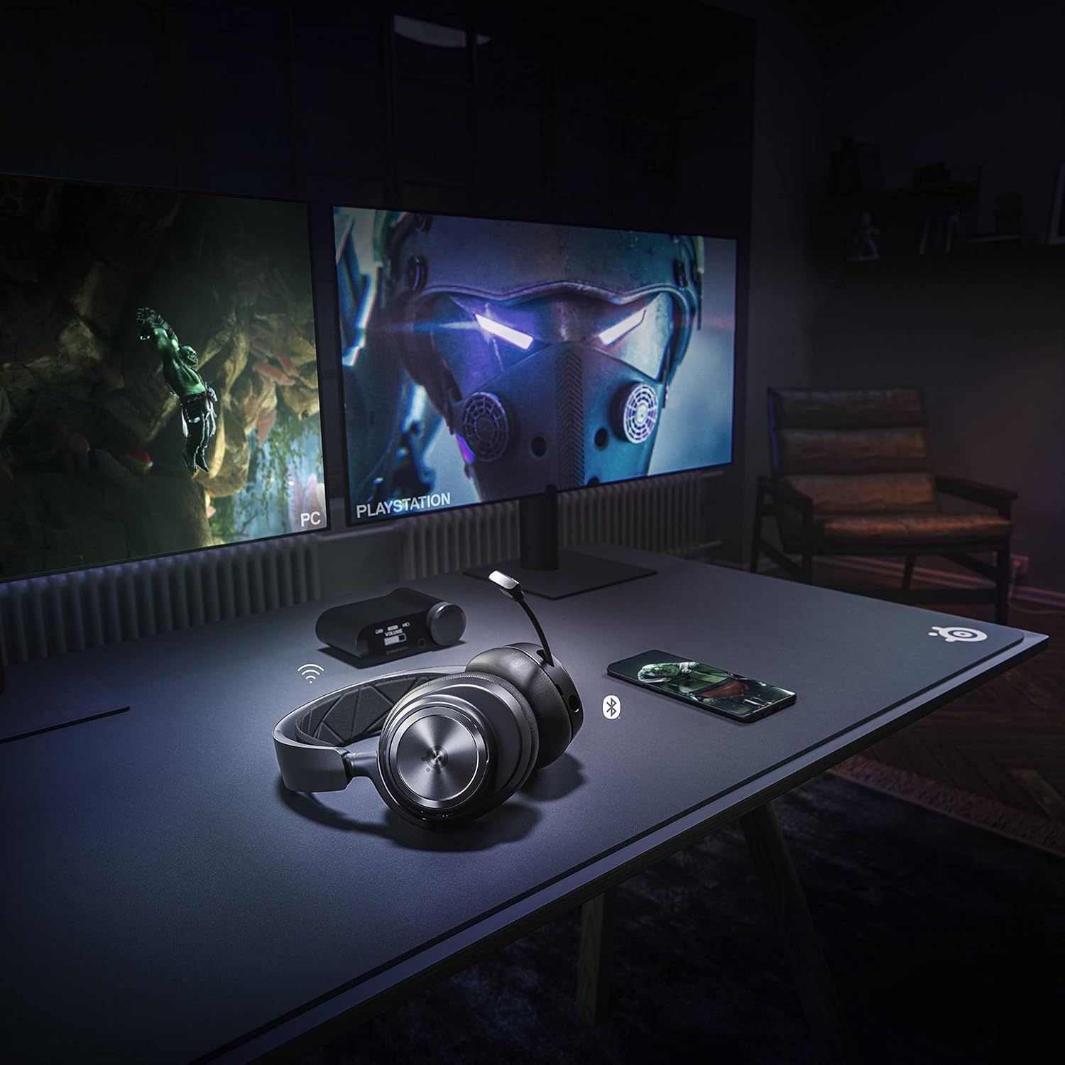 SteelSeries Arctis Nova Pro Wireless + Bluetooth - PC, PlayStation & Switch - Active Noise Cancellation, Dual 36+ Hour Battery, AI Noise-Cancelling ClearCast Gen 2 Mic