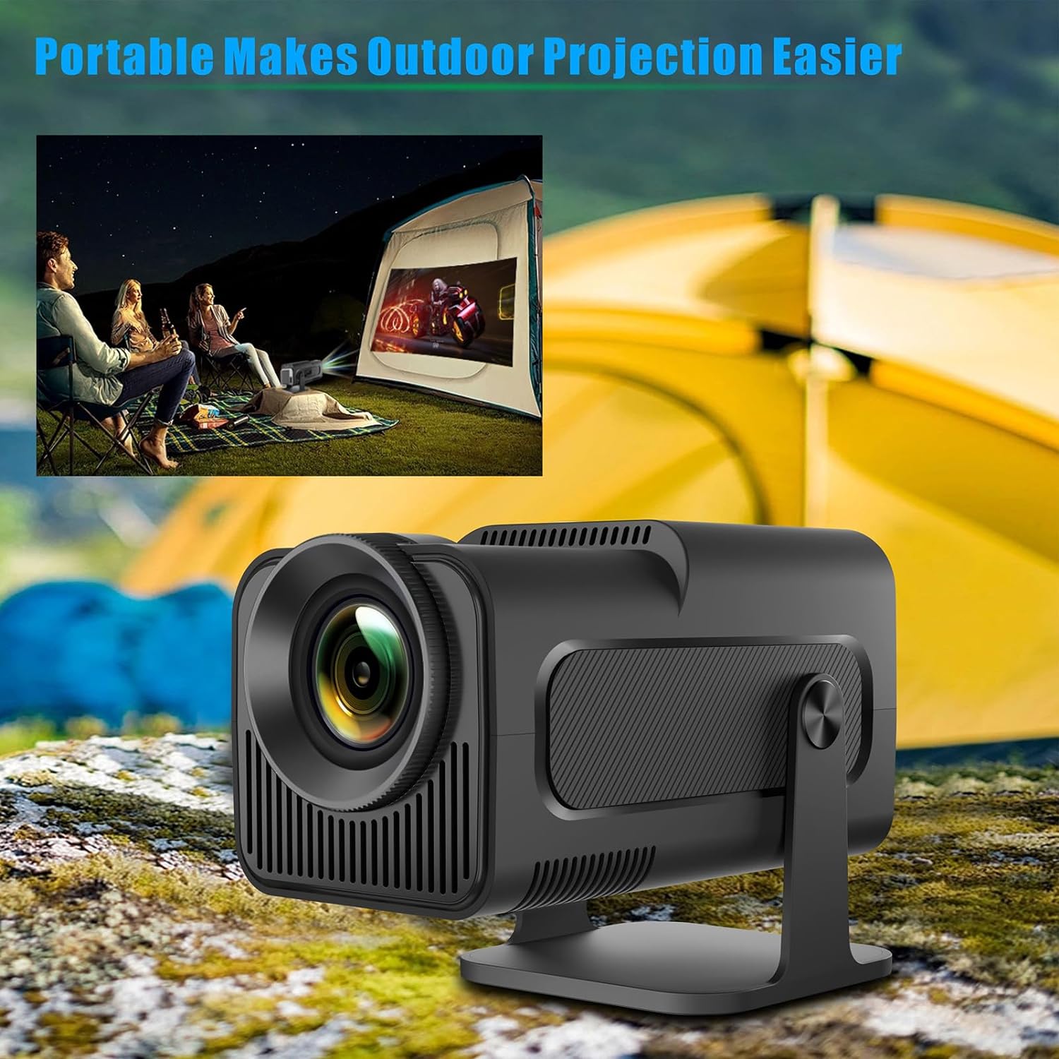 Magcubic HY320 Projector -Grey WiFi 6, BT 5.0, Android 11 - Native 1080P/4K Decoding - 180° Rotatable - Auto Keystone Correction - Hi-Fi Speaker