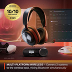 SteelSeries Arctis Nova Pro Wireless + Bluetooth - PC, PlayStation & Switch - Active Noise Cancellation, Dual 36+ Hour Battery, AI Noise-Cancelling ClearCast Gen 2 Mic