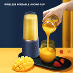 Portable Electric Juicer Double Cup Multi-functional USB Rechargeable Fruit Juice Mixer - Pink