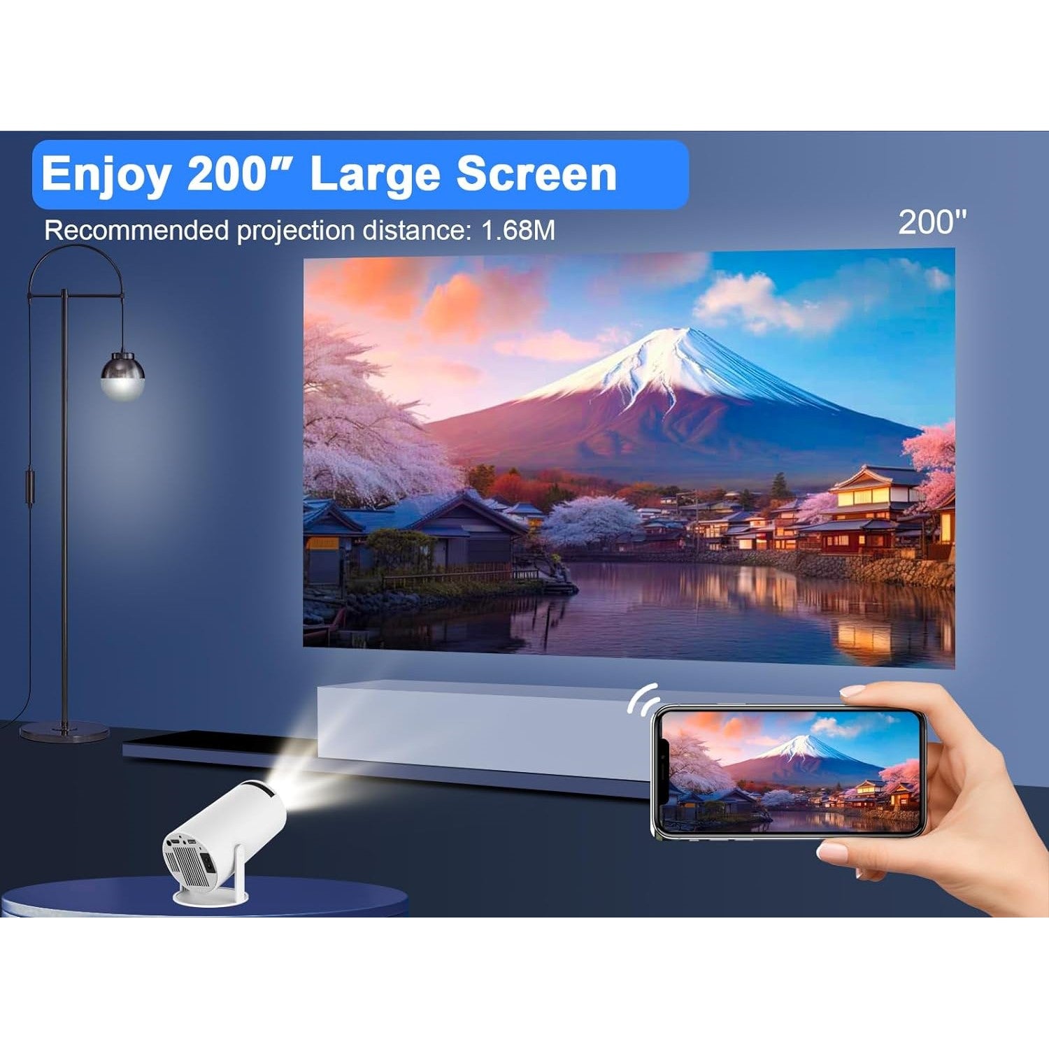 Magcubic HY300 Portable 4K Projector - WiFi6, Android 11, Bluetooth 5.0 - Ultra-Sharp Imaging, Smart Connectivity, Superior Audio (Open Never Used)