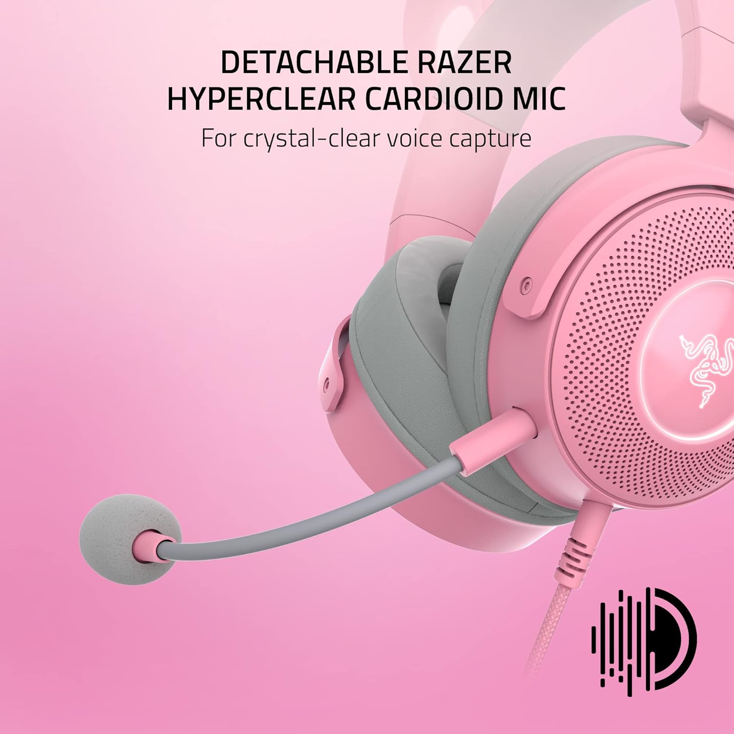 Razer Kraken Kitty V2 Pro Wired RGB Headset – Quartz Pink - Open Never Used Razer