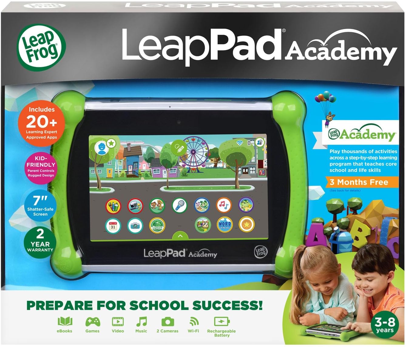 LeapFrog LeapPad Academy Kids’ Learning Tablet – Green - Pristine Refurbished
