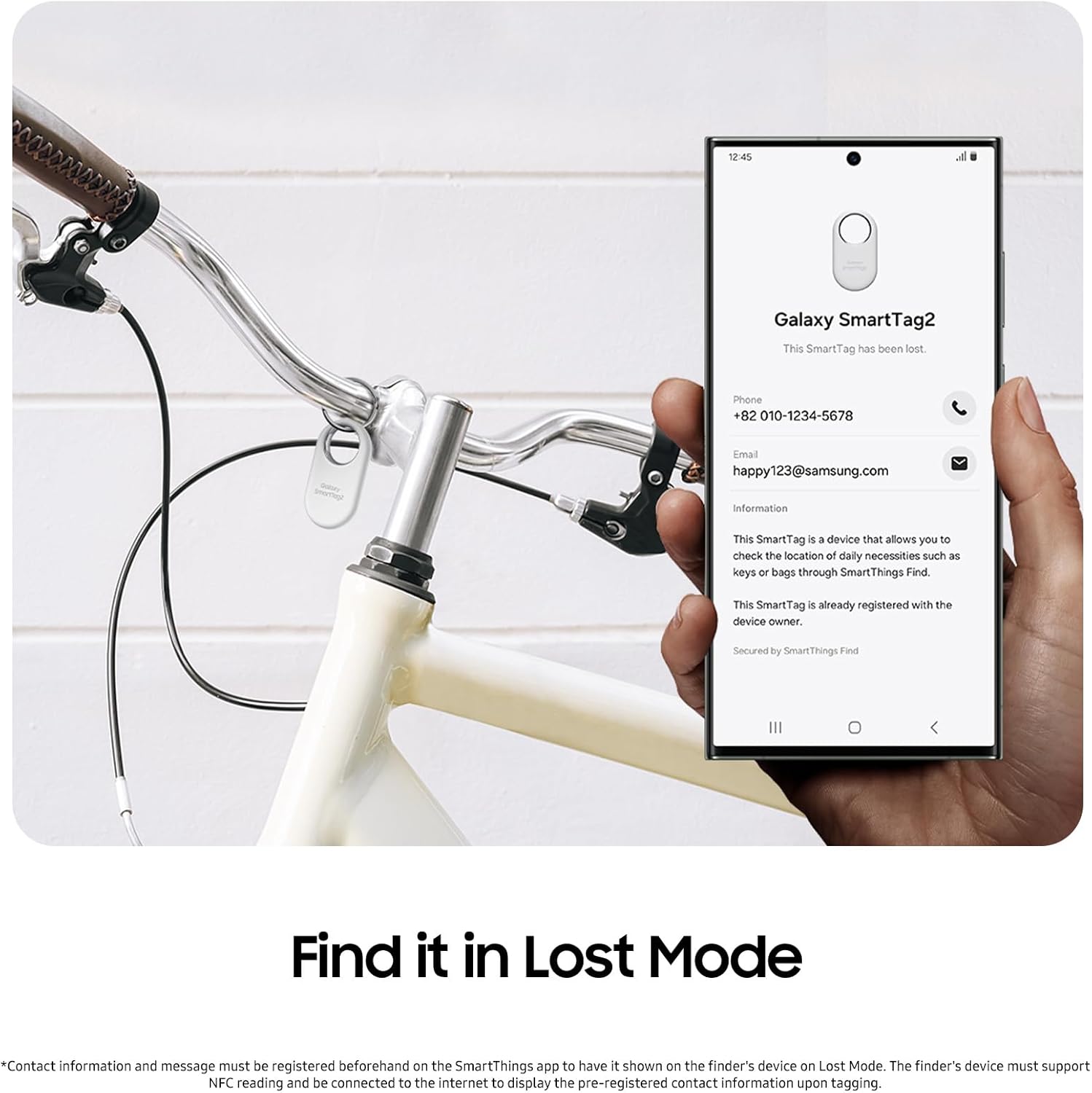 Samsung Galaxy SmartTag2 Bluetooth Tracker – Compass View, AR Find, Lost Mode – White Samsung