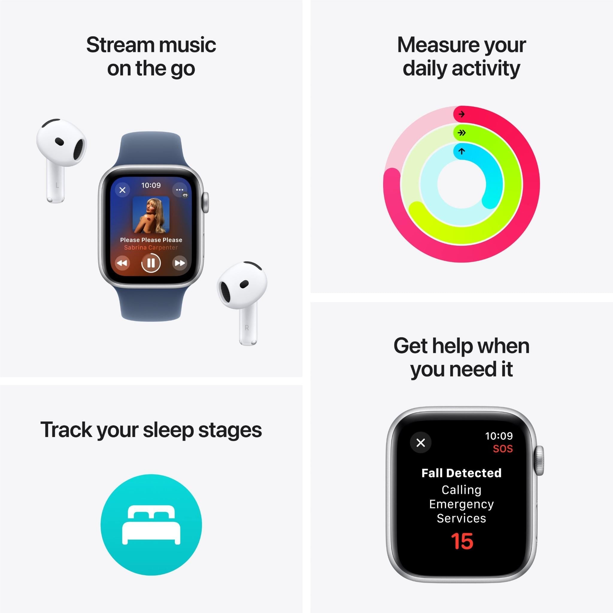 Apple Watch SE (2nd Gen) 44mm GPS + Cellular Starlight Aluminium Case with Starlight Sport Band (AU Version)
