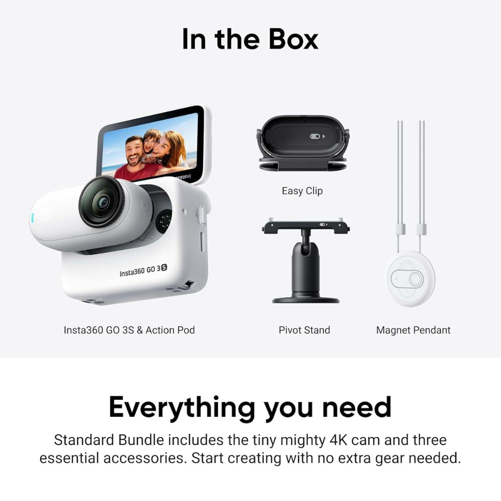Insta360 GO 3S Action Camera - 64GB, Arctic White Insta360
