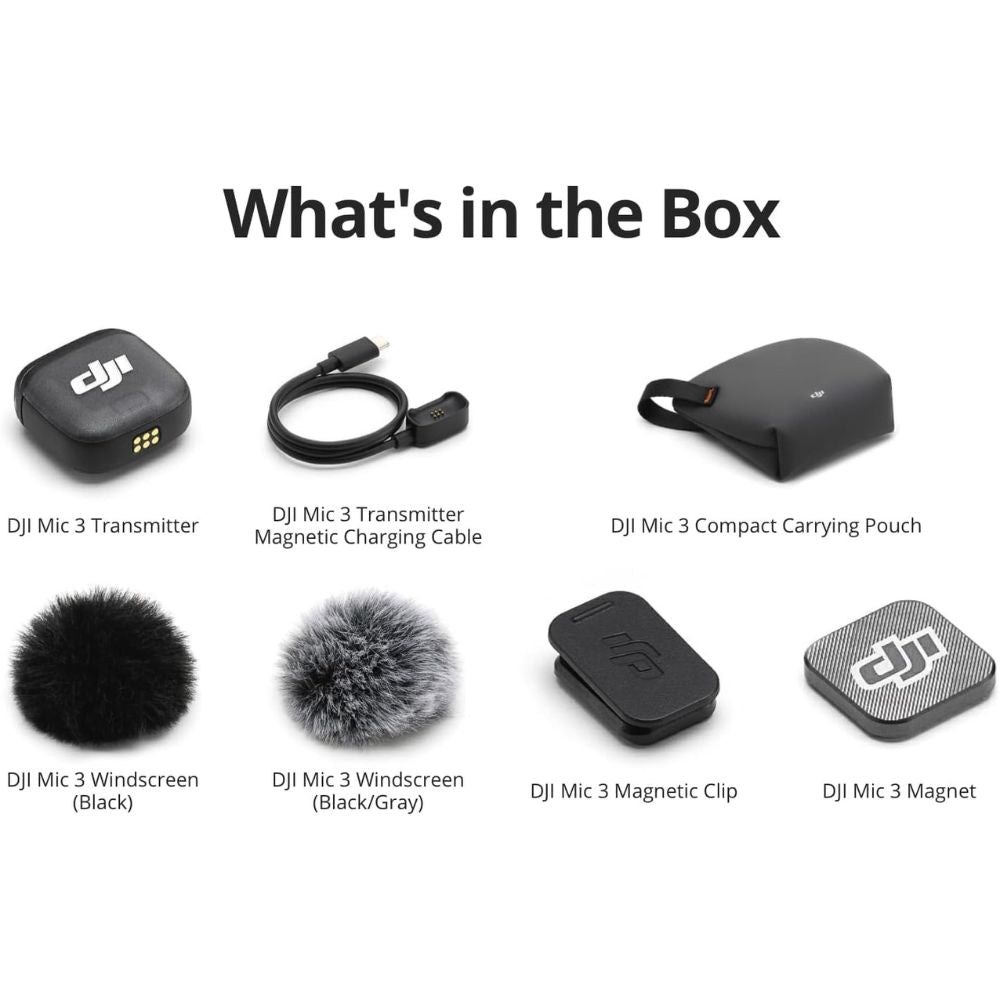 DJI Mic 3 Transmitter, Wireless Mini Microphone for iPhone/Camera/Android, Lightweight & Intuitive, Lavalier Microphone, 32-bit Float, Integrated Timecode, Vlog, Interview, Streaming DJI