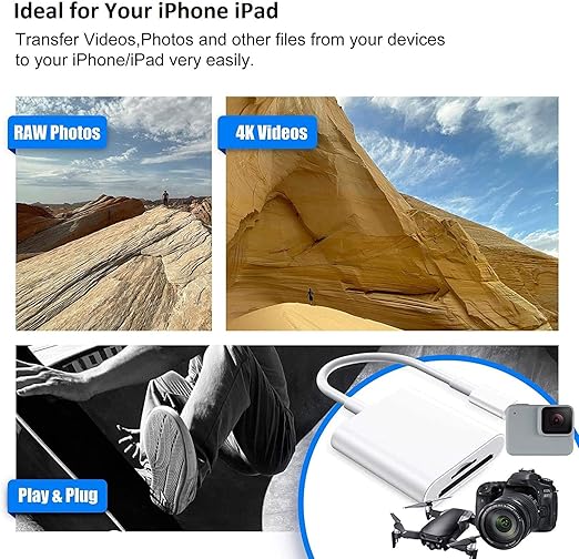 SD Card Reader for iPhone iPad - White - Brand New
