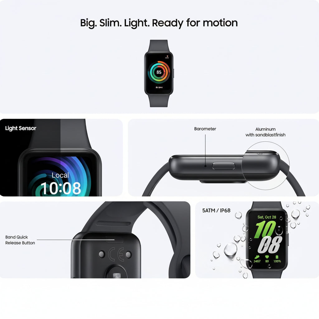 Galaxy Fit3 Smart Band 40mm AMOLED - Grey, Pink Gold, Silver - Acceptable - Refurbished